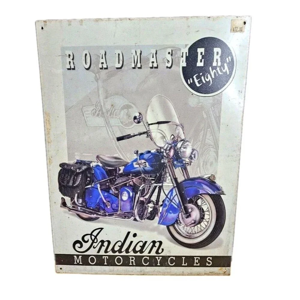 Indian Motorcycle Tin Sign Lot of 4 Chief Roadmaster Garage Man Cave USA